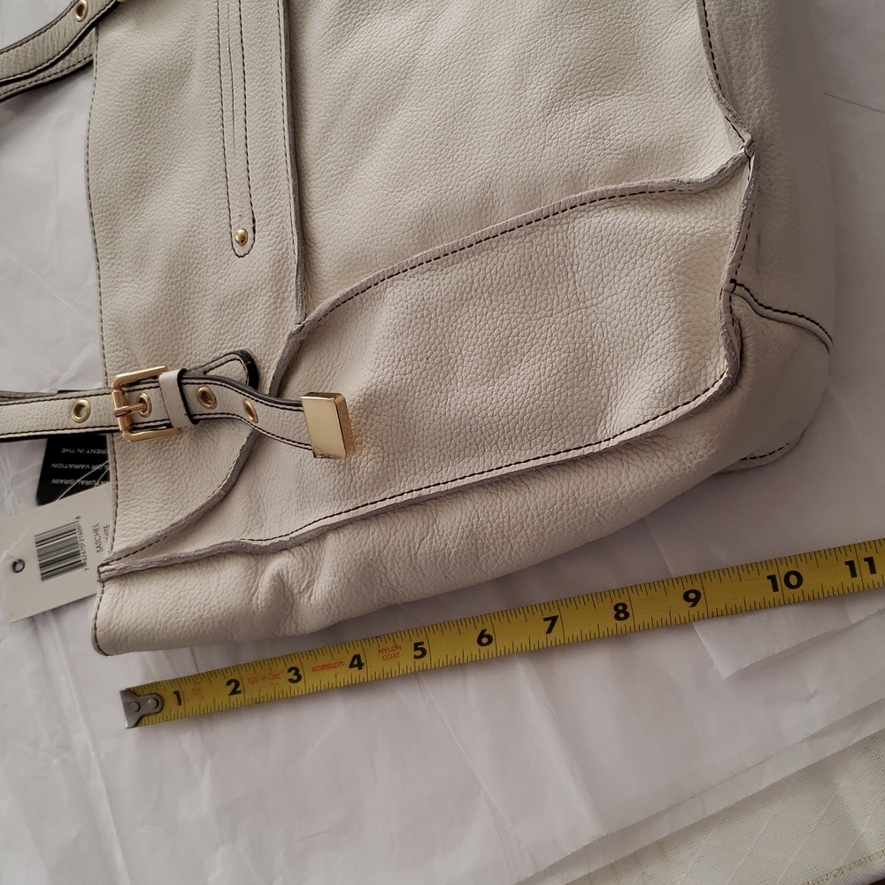 New Bag Leather Satchel Shopper Tote WHITE HandBag Purse NWT - Picture 9 of 16